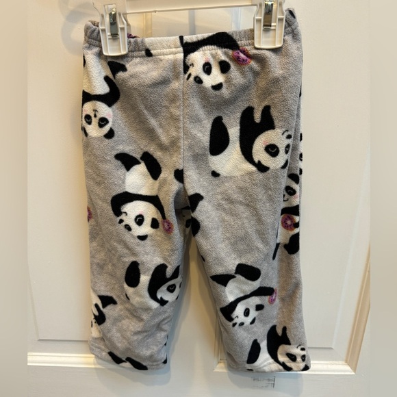 Carter’s 2T Girls Grey & White Panda Animal Fleece Pajama Pants - Picture 1 of 4